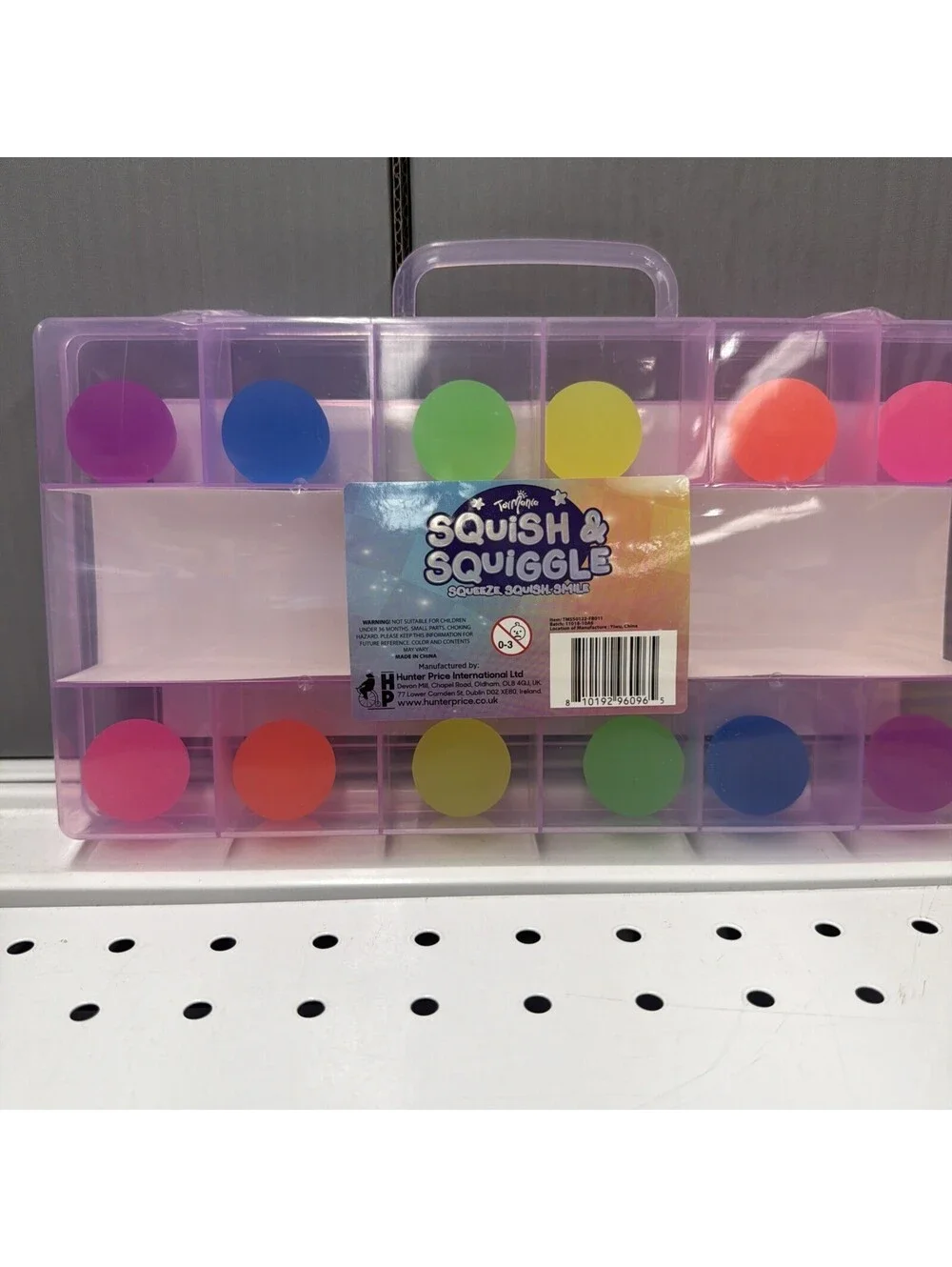 ToyMania Squish and Squiggle Neon Bouncy balls with Carry Case